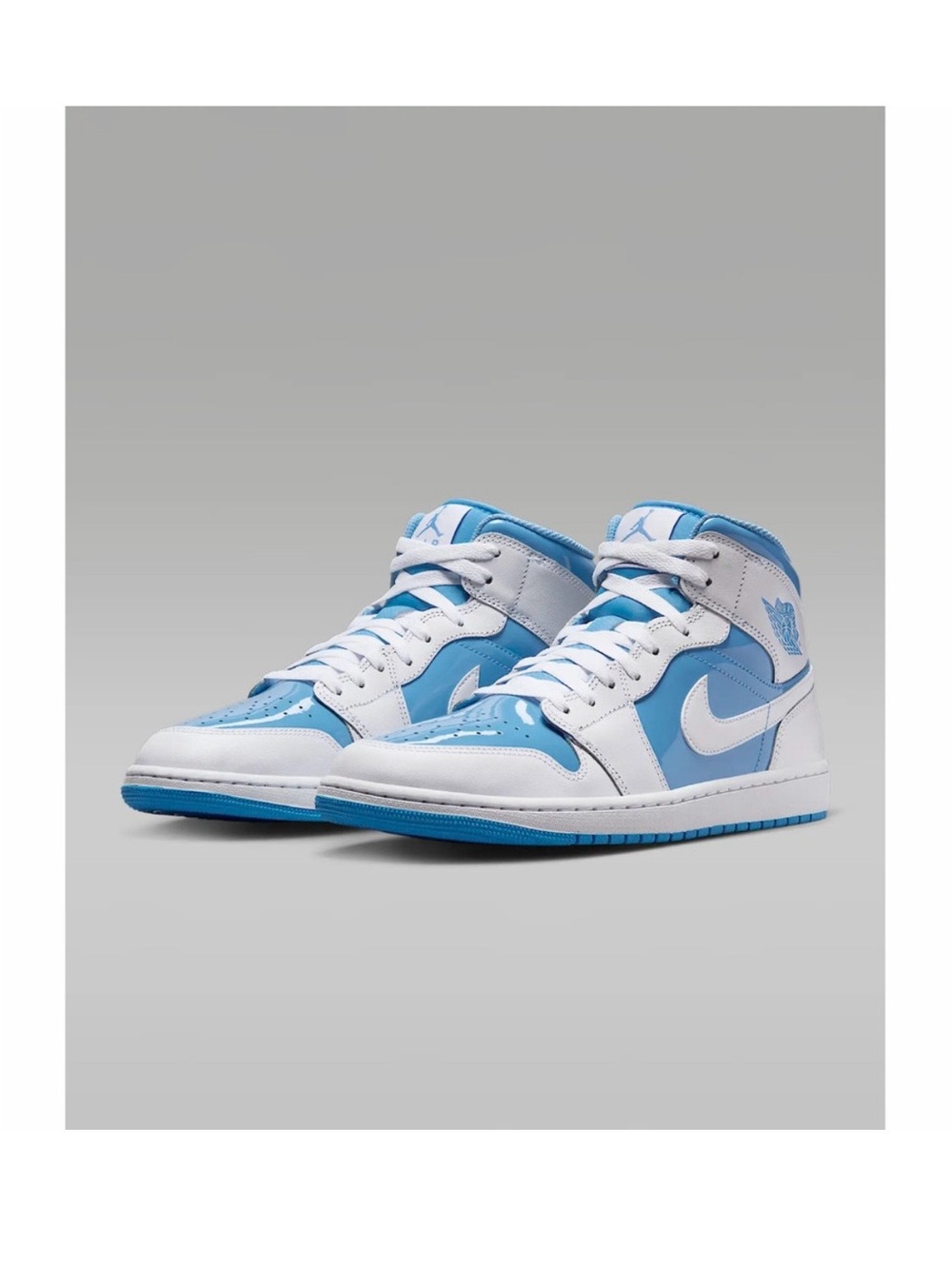 NIB Nike Air Jordan 1 Mid SE FZ2142-114 Sneakers Men White Blue Leather Shoes